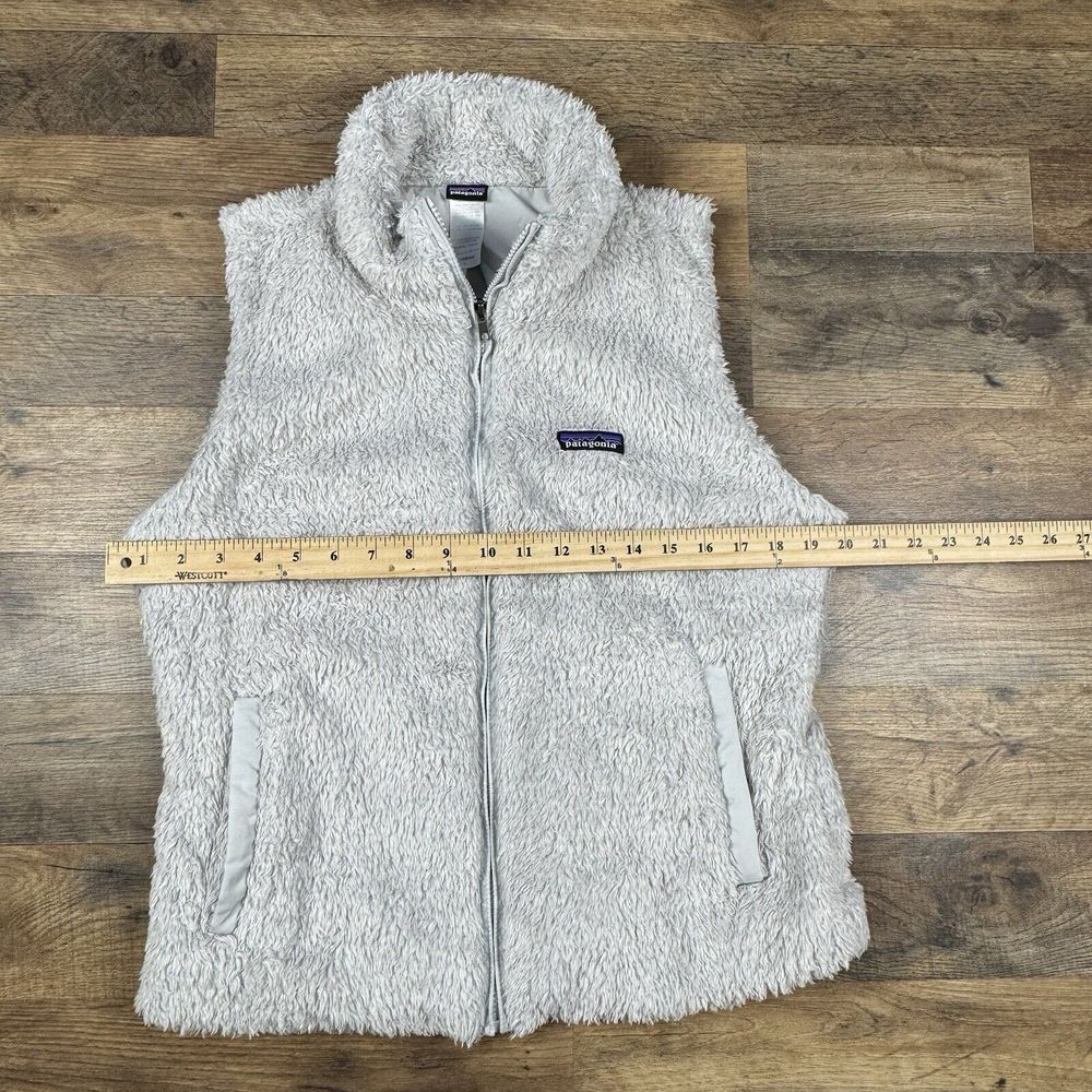 Patagonia Los Gatos Vest Womens L Gray Sherpa Zip Up Fuzzy Teddy Shaggy - Picture 5 of 6